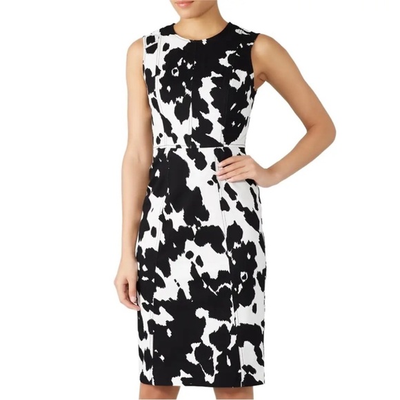 Diane Von Furstenburg Cow Calliope Cotton Sheath Dress sz medium - Picture 1 of 8